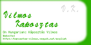 vilmos kaposztas business card