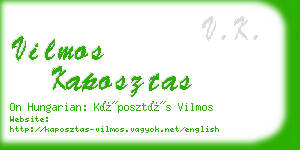 vilmos kaposztas business card